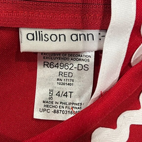 Allison Ann Vintage Sailor Dress, Red White, 4T - Picture 3 of 6